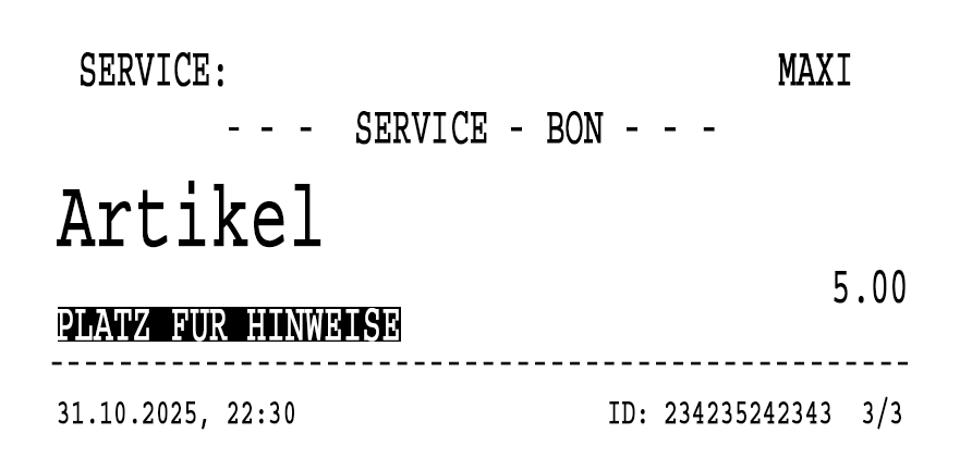 Layout Service-Bon